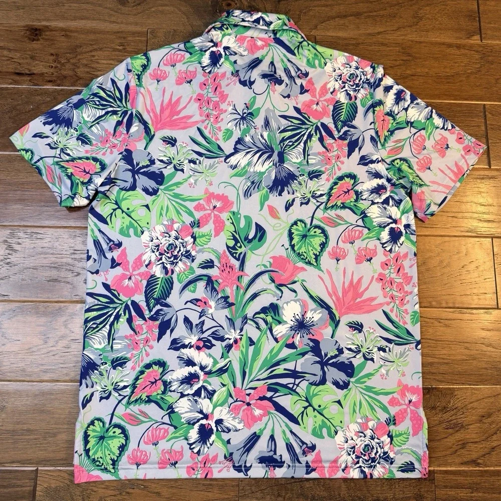 Polo Ralph Lauren Performance Polo Golf Shirt Men's Medium Floral Active New